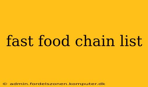 fast food chain list