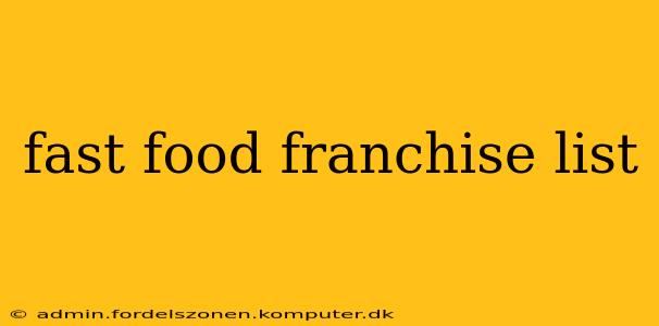 fast food franchise list