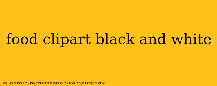 food clipart black and white