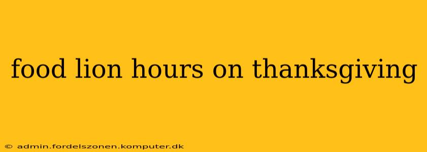 food lion hours on thanksgiving