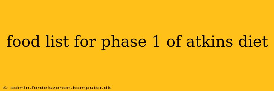 food list for phase 1 of atkins diet