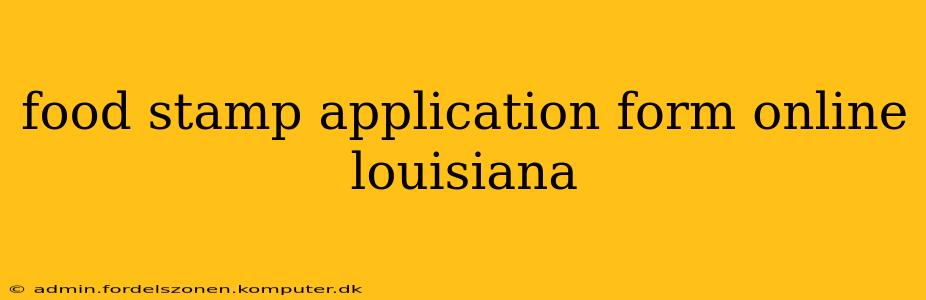 food stamp application form online louisiana