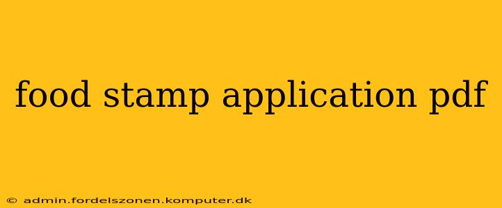 food stamp application pdf