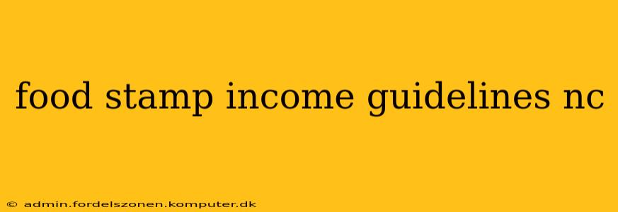 food stamp income guidelines nc