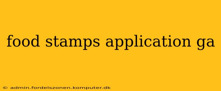 food stamps application ga
