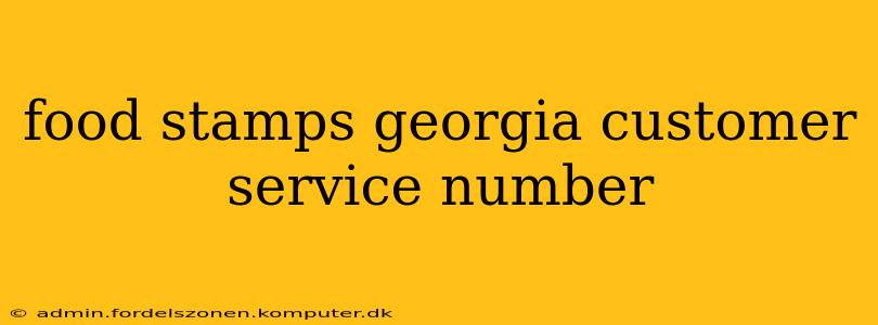 food stamps georgia customer service number