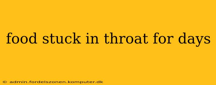 food stuck in throat for days