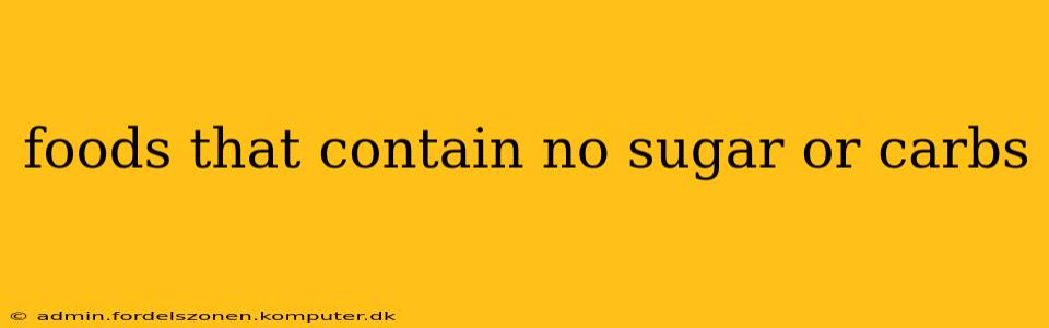 foods that contain no sugar or carbs
