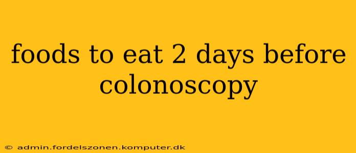 foods to eat 2 days before colonoscopy