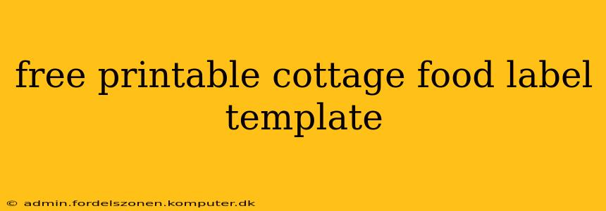 free printable cottage food label template
