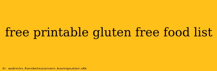 free printable gluten free food list