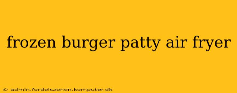 frozen burger patty air fryer