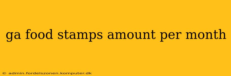 ga food stamps amount per month