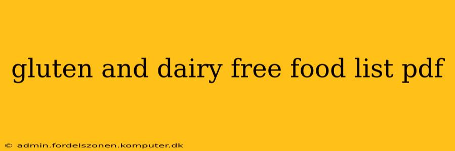gluten and dairy free food list pdf