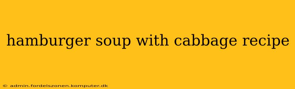 hamburger soup with cabbage recipe