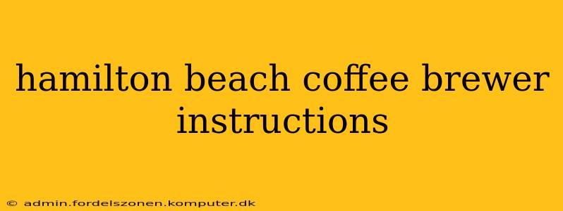 hamilton beach coffee brewer instructions