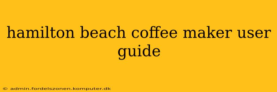 hamilton beach coffee maker user guide