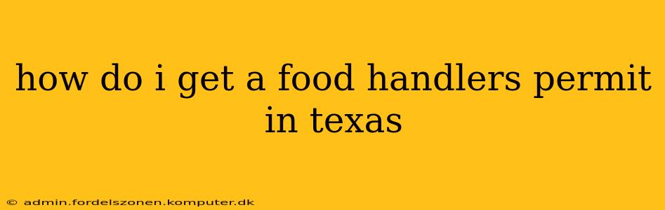 how do i get a food handlers permit in texas