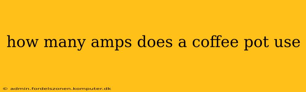 how many amps does a coffee pot use