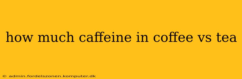 how much caffeine in coffee vs tea