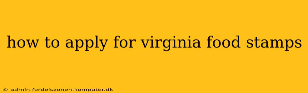 how to apply for virginia food stamps