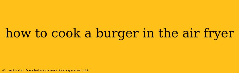 how to cook a burger in the air fryer