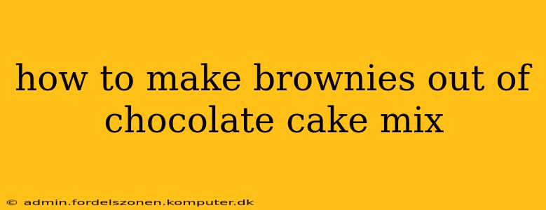 how to make brownies out of chocolate cake mix