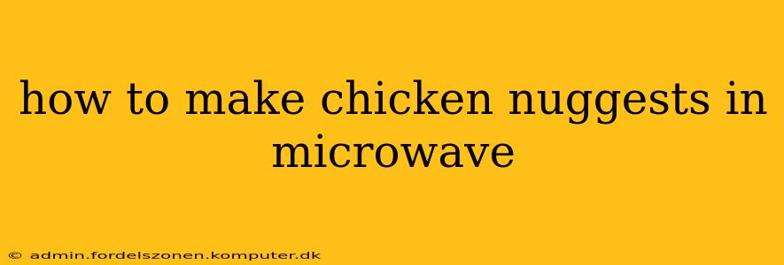 how to make chicken nuggests in microwave