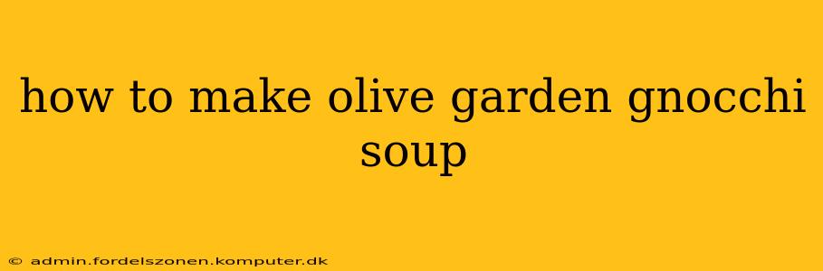 how to make olive garden gnocchi soup
