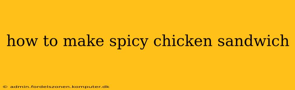 how to make spicy chicken sandwich