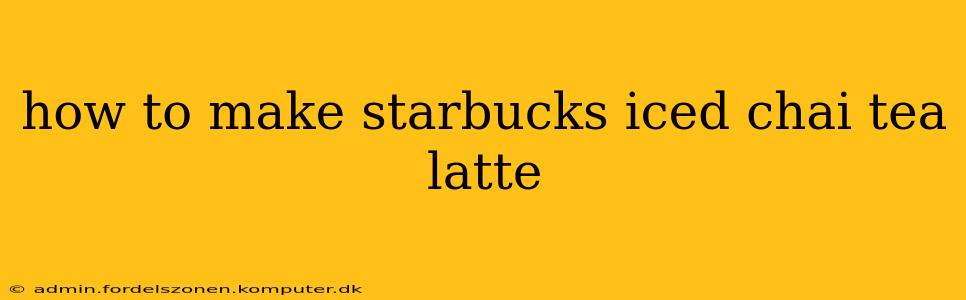 how to make starbucks iced chai tea latte