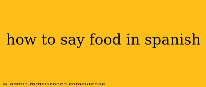 how to say food in spanish