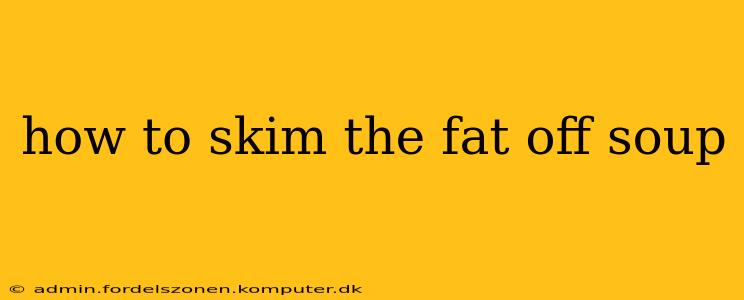 how to skim the fat off soup