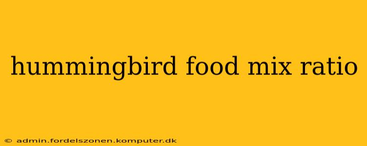 hummingbird food mix ratio