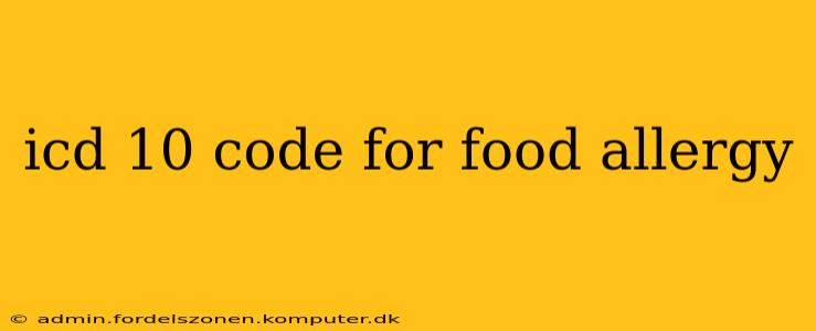 icd 10 code for food allergy