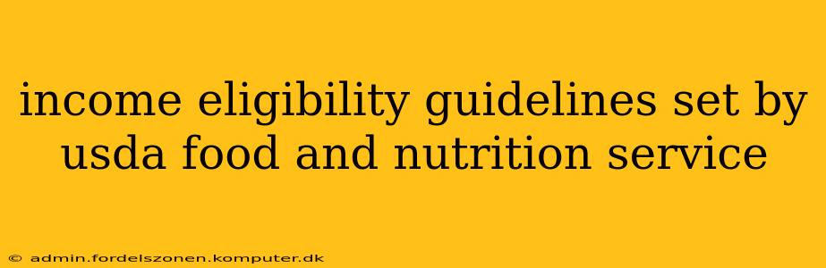 income eligibility guidelines set by usda food and nutrition service