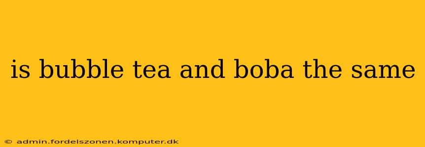 is bubble tea and boba the same