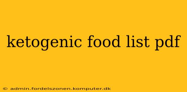 ketogenic food list pdf