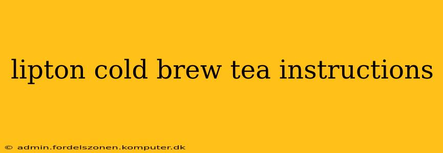 lipton cold brew tea instructions