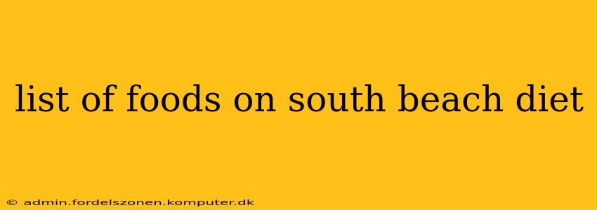 list of foods on south beach diet