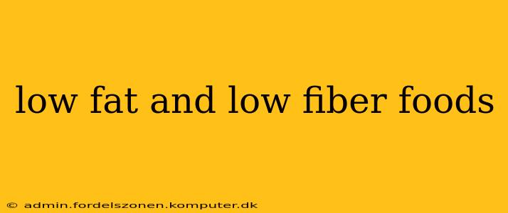 low fat and low fiber foods