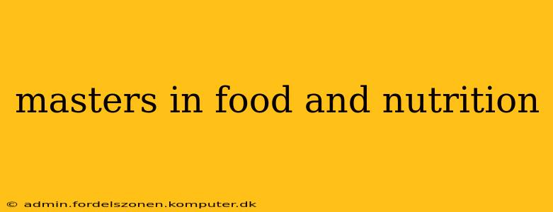 masters in food and nutrition