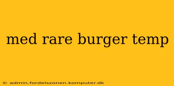 med rare burger temp