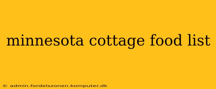 minnesota cottage food list