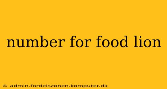 number for food lion