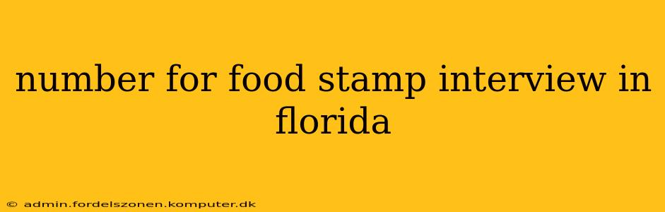 number for food stamp interview in florida