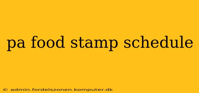 pa food stamp schedule
