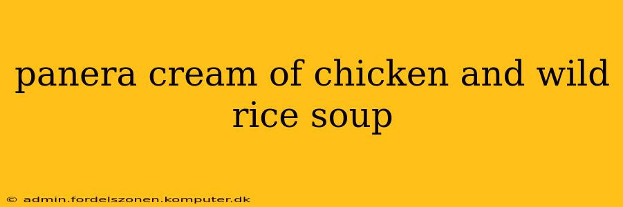 panera cream of chicken and wild rice soup
