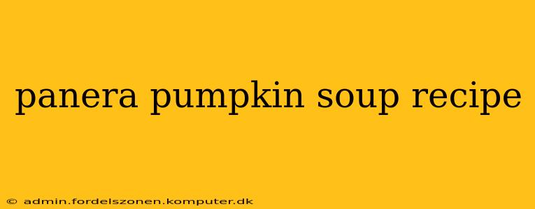 panera pumpkin soup recipe