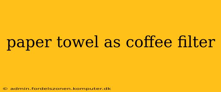 paper towel as coffee filter